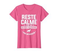 Reste Calme C'est Un Berger Allemand Pas Un Requin T-Shirt, Femme, Rose Chiné, 3XL