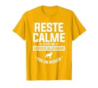 Reste Calme C'est Un Berger Allemand Pas Un Requin T-Shirt, Homme, Doré Vif, M