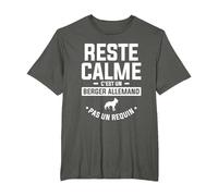 Reste Calme C'est Un Berger Allemand Pas Un Requin T-Shirt, Homme Grandes Tailles, Asphalte, 6X Tall