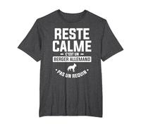 Reste Calme C'est Un Berger Allemand Pas Un Requin T-Shirt, Homme Grandes Tailles, Chiné Foncé, 2X Tall