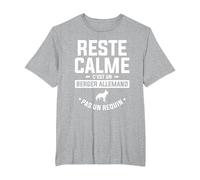 Reste Calme C'est Un Berger Allemand Pas Un Requin T-Shirt, Homme Grandes Tailles, Gris Chiné, 6X Tall