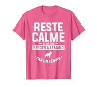 Reste Calme C'est Un Berger Allemand Pas Un Requin T-Shirt, Homme, Rose Chiné, XL