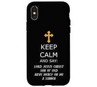 Reste Calme et dis : « Seigneur Jésus-Christ, aie pitié de Moi » Coque pour iPhone X/XS