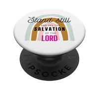 Reste Tranquille et Regarde Le Salut du Seigneur Exode 14:13 PopSockets PopGrip Adhésif