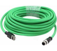 RESTEQ Câble Ethernet industriel d’alimentation 20 m M12 4 broches vers RJ45, câble PoE IP67 pour systèmes d’automatisation