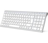 RESTEQ Clavier Bluetooth 5.1 Multi-appareils avec pavé numérique, Design Ergonomique, Profil Fin, Batterie Rechargeable, Clavier Complet pour Bureau et télétravail