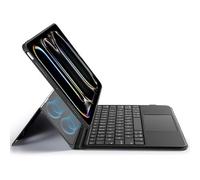RESTEQ Étui avec clavier pour iPad Pro 11" 2024 - Support réglable, coque arrière magnétique, coque de protection, léger et portable, noir