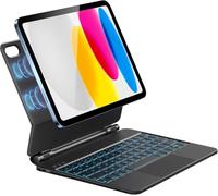 RESTEQ Étui Clavier Bluetooth QWERTZ pour iPad 10e génération 10,9″ HOU MF-10 avec trackpad multitouch rétroéclairé et Fixation magnétique
