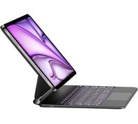RESTEQ Étui Clavier QWERTY rétroéclairé pour iPad Air 11 M3/M2 et iPad Pro 11, trackpad intégré, Support magnétique réglable 135°