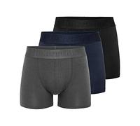 Resteröds - Retroshort 'Gunnar' - Homme - 3-Pack - Boxer Moulant en Viscose (à Base de Cellulose de Bambou) - Certifié FSC - Gris/Navy/Noir - M