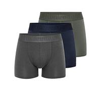 Resteröds - Retroshort 'Gunnar' - Homme - 3-Pack - Boxer Moulant en Viscose (à Base de Cellulose de Bambou) - Certifié FSC - Gris/Navy/Olive - M