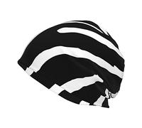 Restez Au Chaud Et Élégant avec Ce Sweat-Shirt Ample À Imprimé Zèbre Noir Bonnet Thermo Extensible Bonnet en Tricot Unisexe Chapeau pour Vie Quotidienne Extérieur Cyclisme