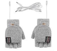 Restez au chaud pendant que vous travaillez - Gants chauffants alimentés par USB avec système de chauffage double face efficace (gris clair)