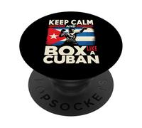 Restez Calme et boxez comme Un Esprit cubain PopSockets PopGrip Adhésif