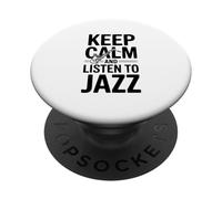 Restez Calme et écoutez Un Amateur de Musique Jazz PopSockets PopGrip Adhésif