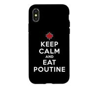 Restez Calme et Mangez de la Poutine Coque pour iPhone X/XS