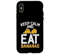 Restez Calme et Mangez des Bananes Coque pour iPhone X/XS