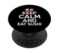 Restez Calme et Mangez des sushis PopSockets PopGrip Adhésif
