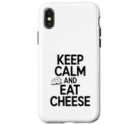 Restez Calme et Mangez du Fromage pour Les Amoureux de la Nourriture drôle Coque pour iPhone X/XS