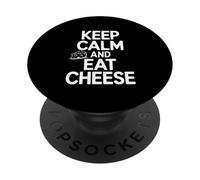 Restez Calme et Mangez du Fromage pour Les Amoureux de la Nourriture drôle PopSockets PopGrip Adhésif