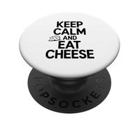 Restez Calme et Mangez du Fromage pour Les Amoureux de la Nourriture drôle PopSockets PopGrip Adhésif