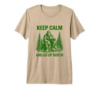 Restez Calme ET Montez vers Le Nord - Fun Bigfoot Michigander T-Shirt Haut de Gamme