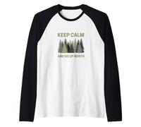 Restez Calme ET REMONTEZ vers Le Nord - Fun Michigander Manche Raglan