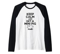 Restez Calme et Trouvez Un Petit Cochon Mignon pour Les Amoureux des Animaux Manche Raglan