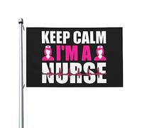 Restez Calme, Je Suis Infirmière Drapeaux Décoratif Garden Flag Avec Œillets Drapeau De Jardin Pour Jardin Fête Mur 90X150Cm