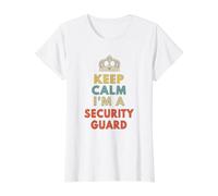 Restez Calme, Je suis Un Agent de sécurité T-Shirt Graphique avec Valeur, Femme, Blanc, XL