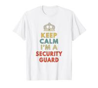 Restez Calme, Je suis Un Agent de sécurité T-Shirt Graphique avec Valeur, Homme, Blanc, S