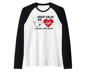 Restez Calme, Pas si Calme, Docteur, infirmière, électrocardiogramme Manche Raglan