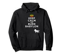 Restez calmes et brûlez Babylone Rastafari Rasta Message JNK Sweat à Capuche