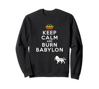 Restez calmes et brûlez Babylone Rastafari Rasta Message JNK Sweatshirt
