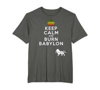 Restez calmes et brûlez Babylone Rastafari Rasta Message JNK T-Shirt