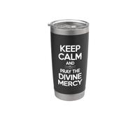 Restez calmes et priez la Divine Miséricorde Gobelet isotherme en acier inoxydable double paroi