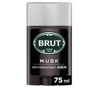 Restez confiant 48h avec le déodorant anti-transpirant BRUT Musk, format stick 75mL, parfum boisé masculin sans alcool - Lot de 3