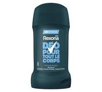 Restez frais de la tête aux pieds avec le déodorant pour tout le corps REXONA MEN Ocean Rush 72h, format stick 50ml sans alcool - Lot de 3