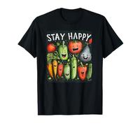 Restez heureux avec des légumes et des fruits amusants T-Shirt