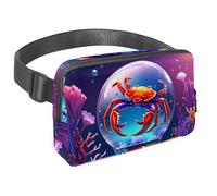 Restez les mains libres lors de votre aventure avec notre sac banane de voyage, parfait pour les hommes et les femmes, la course, la marche, la randonnée et le cyclisme, boule de cristal crabe,