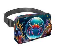 Restez les mains libres lors de votre aventure avec notre sac banane de voyage, parfait pour les hommes et les femmes, la course, la marche, la randonnée et le cyclisme, boule de cristal crabe,