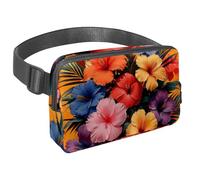 Restez mains libres et tendance avec notre sac banane de voyage pour homme et femme, un sac à bandoulière pour la course, la marche, la randonnée et le cyclisme, de belles fleurs, Multicolore #02,