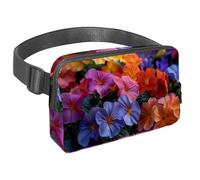 Restez mains libres et tendance avec notre sac banane de voyage pour homme et femme, un sac à bandoulière pour la course, la marche, la randonnée et le cyclisme, de belles fleurs, Multicolore #03,