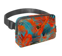 Restez mains libres et tendance avec notre sac banane de voyage pour homme et femme, un sac à bandoulière pour la course, la marche, la randonnée et le cyclisme, motif feuilles tropicales, Multicolore