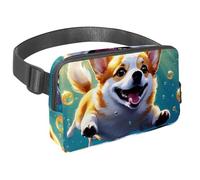 Restez mains libres lors de vos aventures, sac banane de voyage pour homme et femme, sac à bandoulière idéal pour la course à pied et le cyclisme, joli Corgi nage sous l'eau, Multicolore #07,