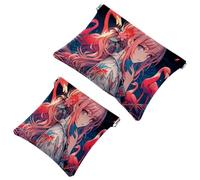 Restez organisé : 2 pièces Starry Sky Art Girl-848 Trousse de maquillage, multicolore, A:7.1x5.8in/18x14.8cm,B:4.7x4.5in/12x11.5cm