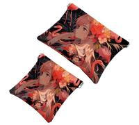 Restez organisé : 2 pièces Starry Sky Art Girl-878 Trousse de maquillage, multicolore, A:7.1x5.8in/18x14.8cm,B:4.7x4.5in/12x11.5cm