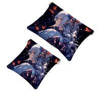 Restez organisé : 2 pièces Starry Sky Flamingo Girl-918 Trousse de maquillage, multicolore, A:7.1x5.8in/18x14.8cm,B:4.7x4.5in/12x11.5cm