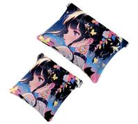 Restez organisé : 2 pièces Starry Sky Flamingo Girl-938 Trousse de maquillage, multicolore, A:7.1x5.8in/18x14.8cm,B:4.7x4.5in/12x11.5cm