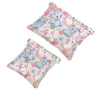 Restez organisé : 2 pochettes en éclats d'obus mignons en forme de chaton-1538 - Votre trousse de maquillage incontournable, multicolore, A：7.1x5.8in/18x14.8cm，B:4.7x4.5in/12x11.5cm